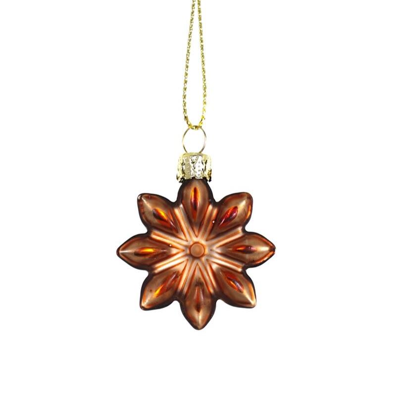 Star Anise Glass Ornament  | Putti Christmas Decorations