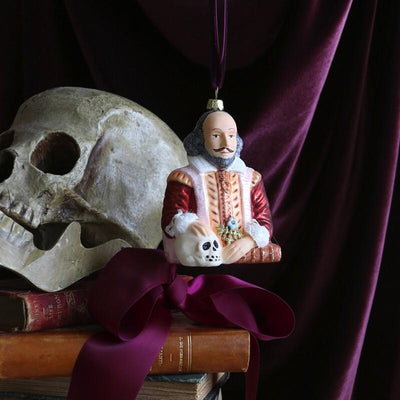 Cody Foster William Shakespere Glass Ornament | Putti Christmas Decorations