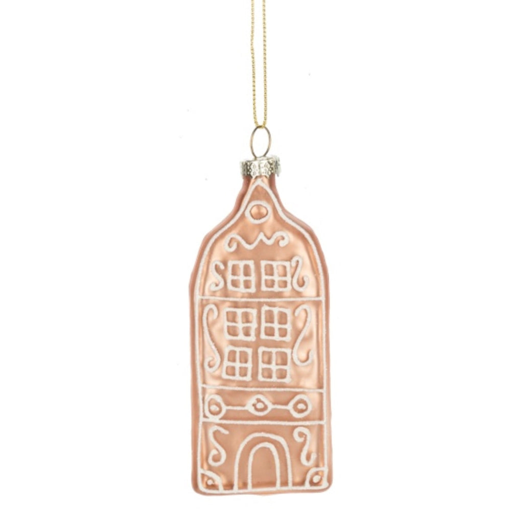 Gingerbread Townhouse Glass Ornament | Putti Celebrations Canada
