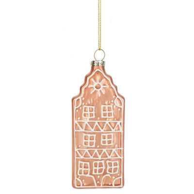 Gingerbread Townhouse Glass Ornament | Putti Celebrations Canada