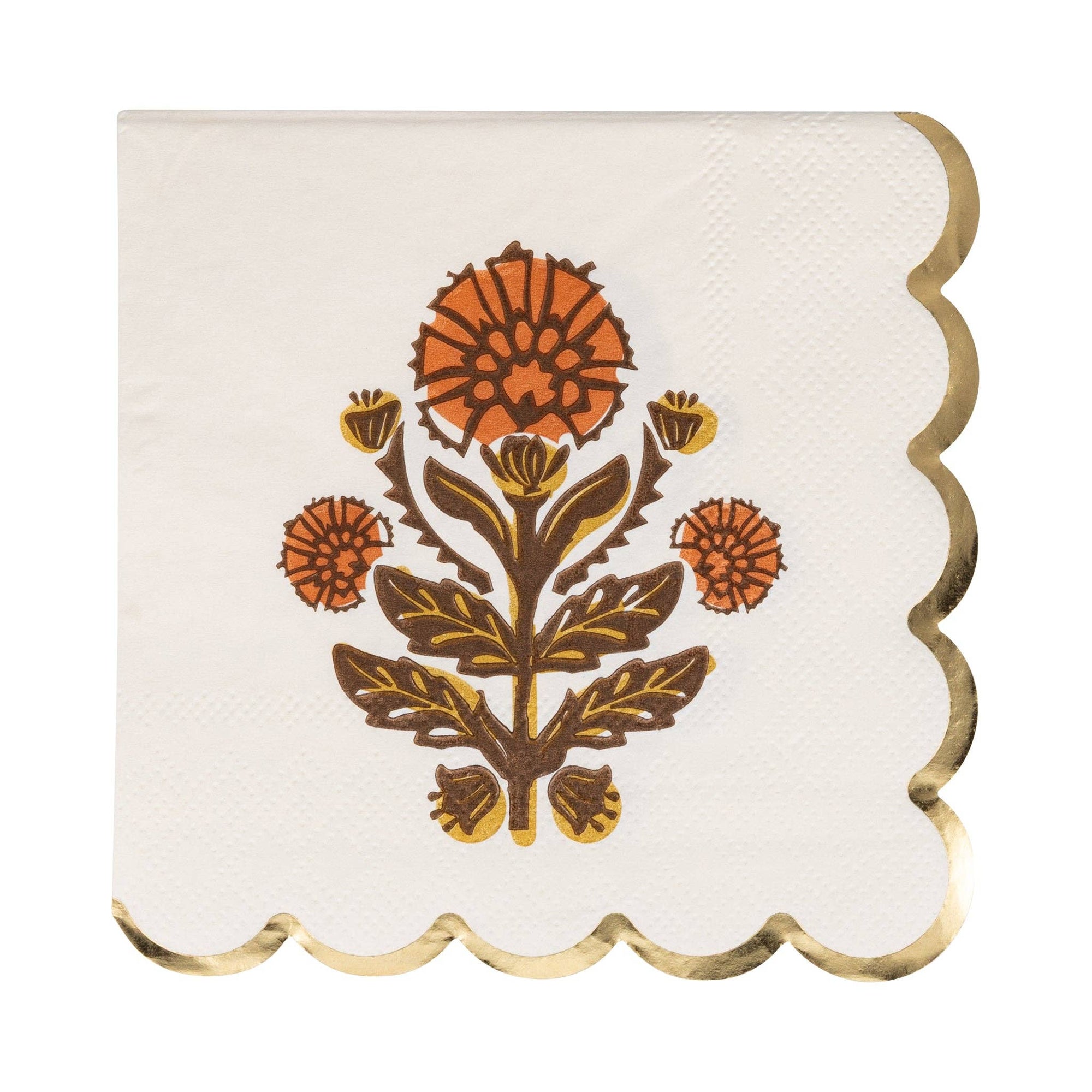 Give Thanks Floral Cocktail Napkin | Putti Thanksgiving Entertaining