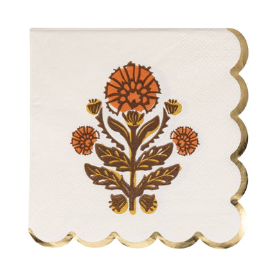 Give Thanks Floral Cocktail Napkin | Putti Thanksgiving Entertaining