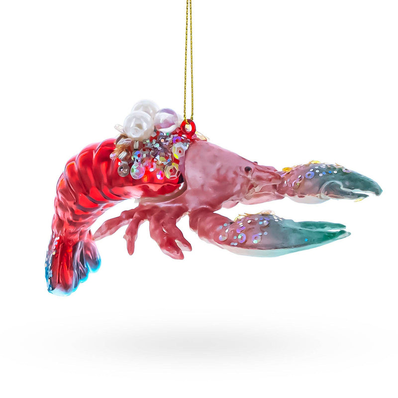 Glam Lobster Glass Christmas Ornament | Putti Christmas Decorations