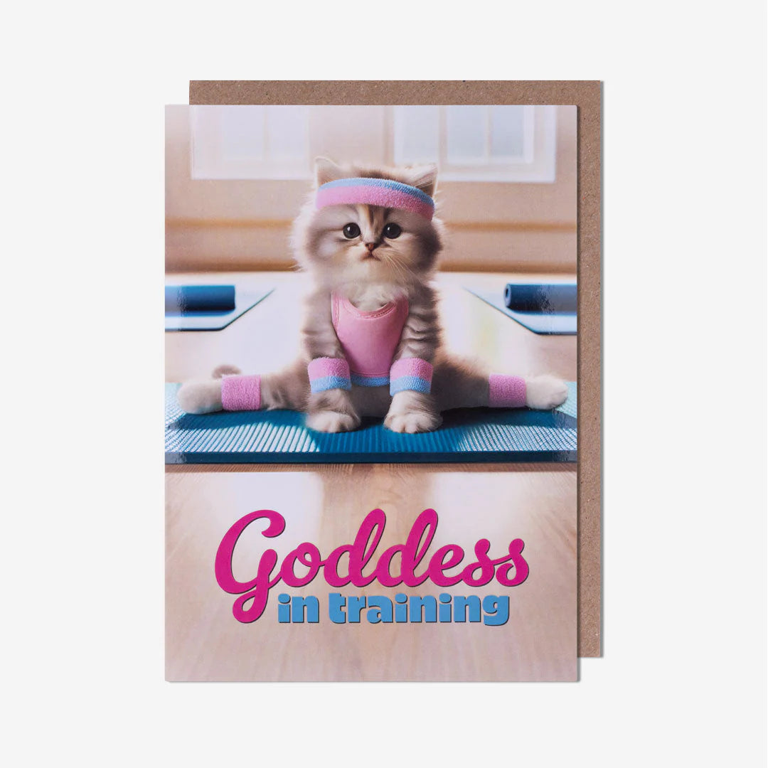 Goddess Yoga Cat Birthday Greeting Card  | Putti Celebrations