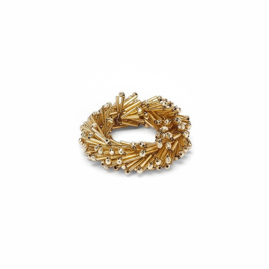 Gold Beaded Napkin Ring | Putti Christmas Celebrations