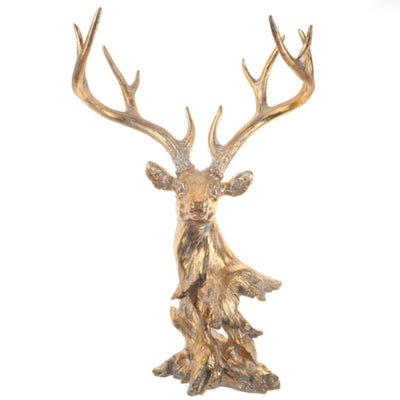 Gold Stag Head | Putti Christmas Decorations