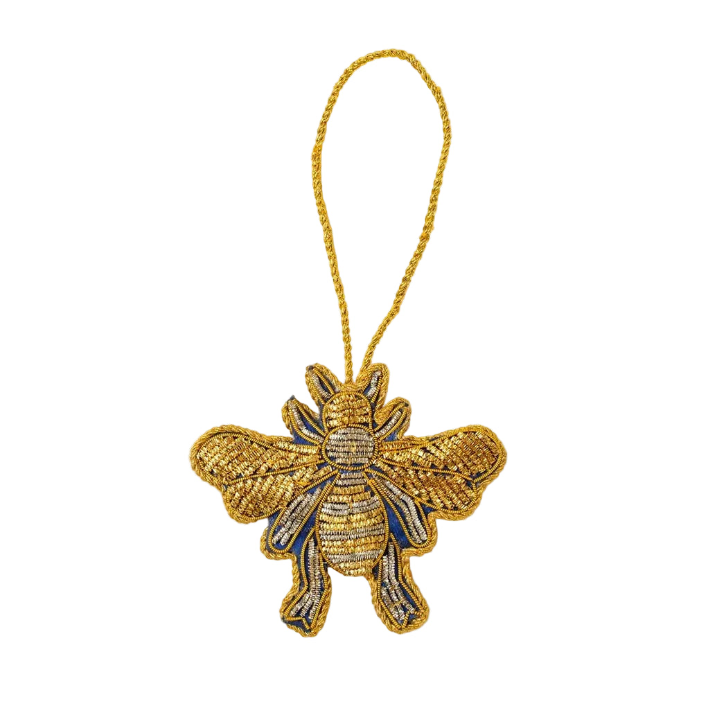 Golden Bee Zardozi Ornament | Putti Christmas Decorations