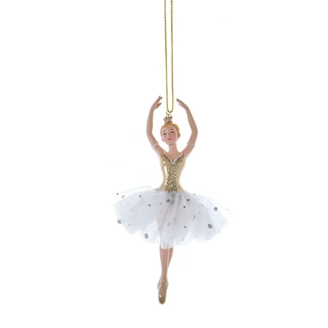Golden Elegance Ballerina Ornament | Putti Christmas Decorations