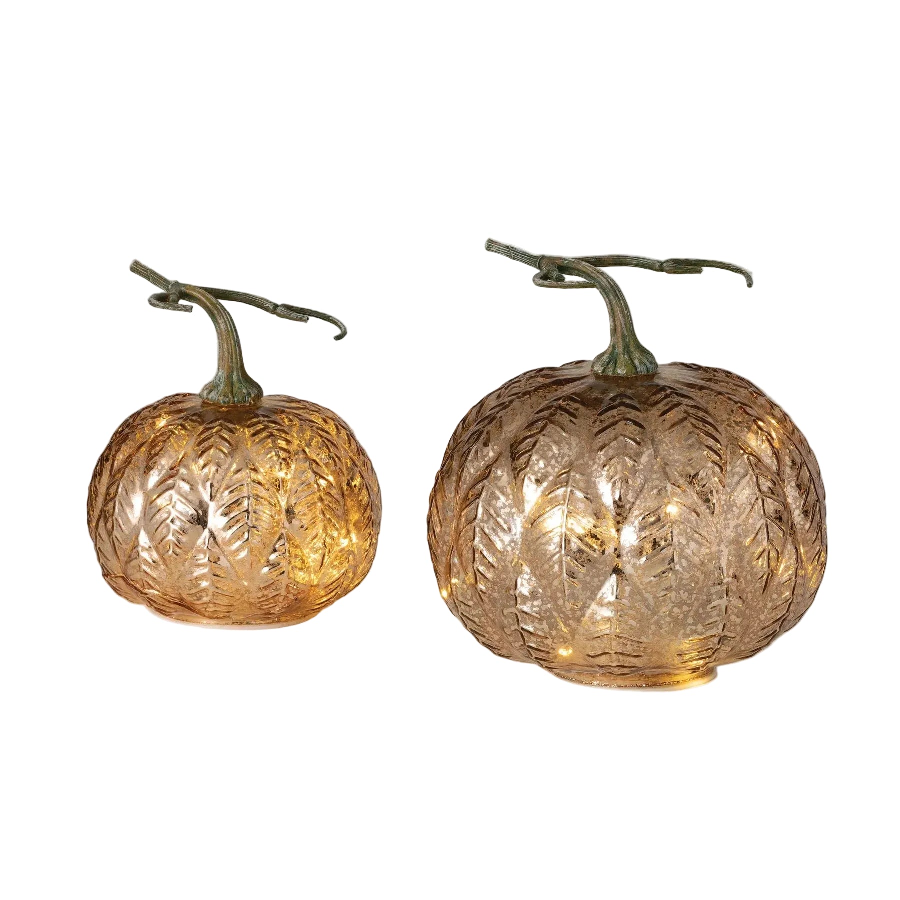 Amber Pumpkin with Leaf Pattern