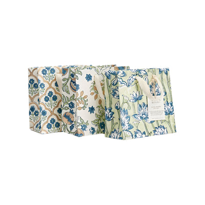 Hand Block Printed Gift Bag Indigo - Small | Putti Fine Furnishings