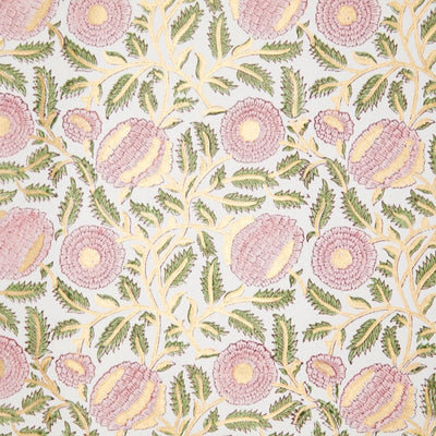 Hand Block Printed Gift Wrap Sheets - Marigold Glitz Blush | Putti