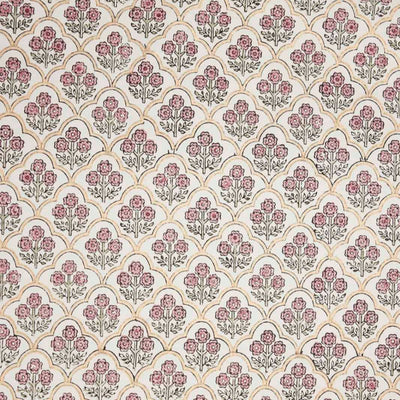 Hand Block Printed Wrapping Paper Sheets - Trellis Pink Earth | Putti