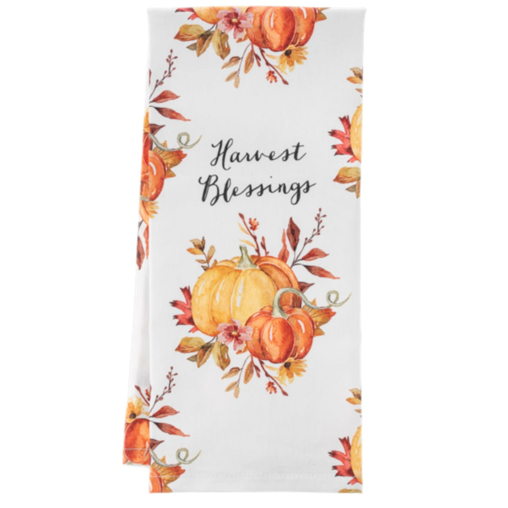 "Harvest Blessing" Pumpkin Tea Towel | Putti Thanksgiving Celebrations Canada
