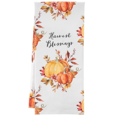 "Harvest Blessing" Pumpkin Tea Towel | Putti Thanksgiving Celebrations Canada