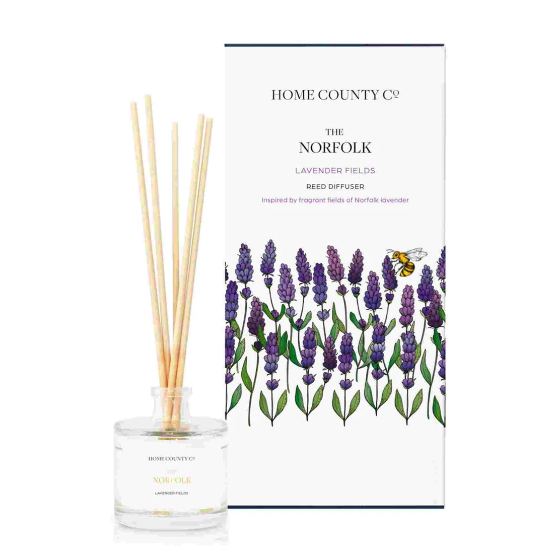 Home County Candles - The Norfolk - Lavender Fields Reed Diffuser | Putti