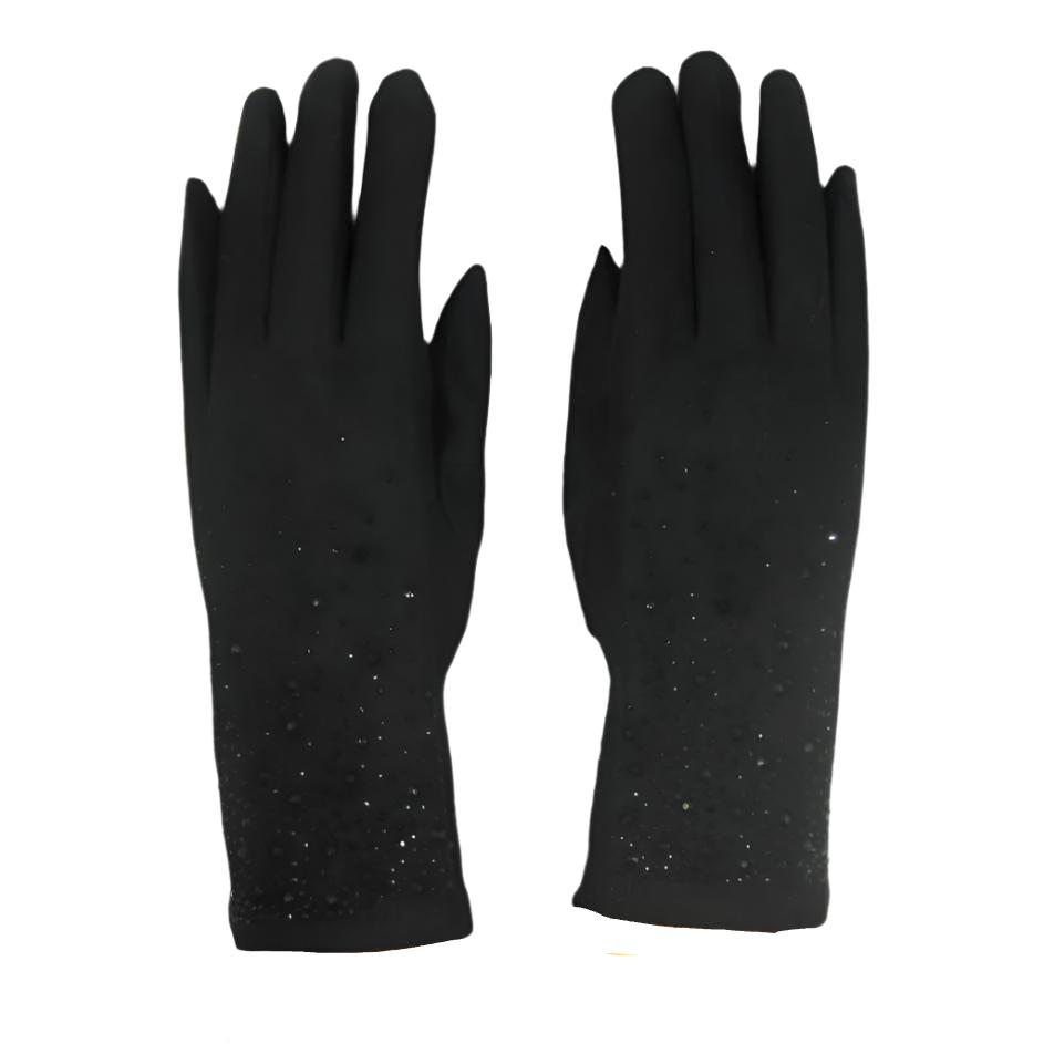 Cashmere Blend Diamond Gloves - Black | Putti Fine Fashions