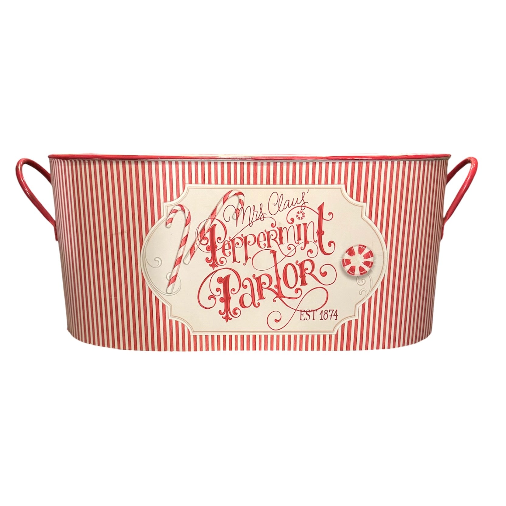 Peppermint Parlor Oval Container | Putti Christmas