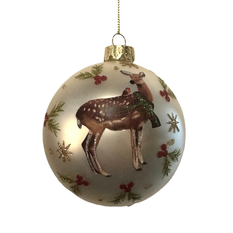 Doe Glass Ball Ornament
