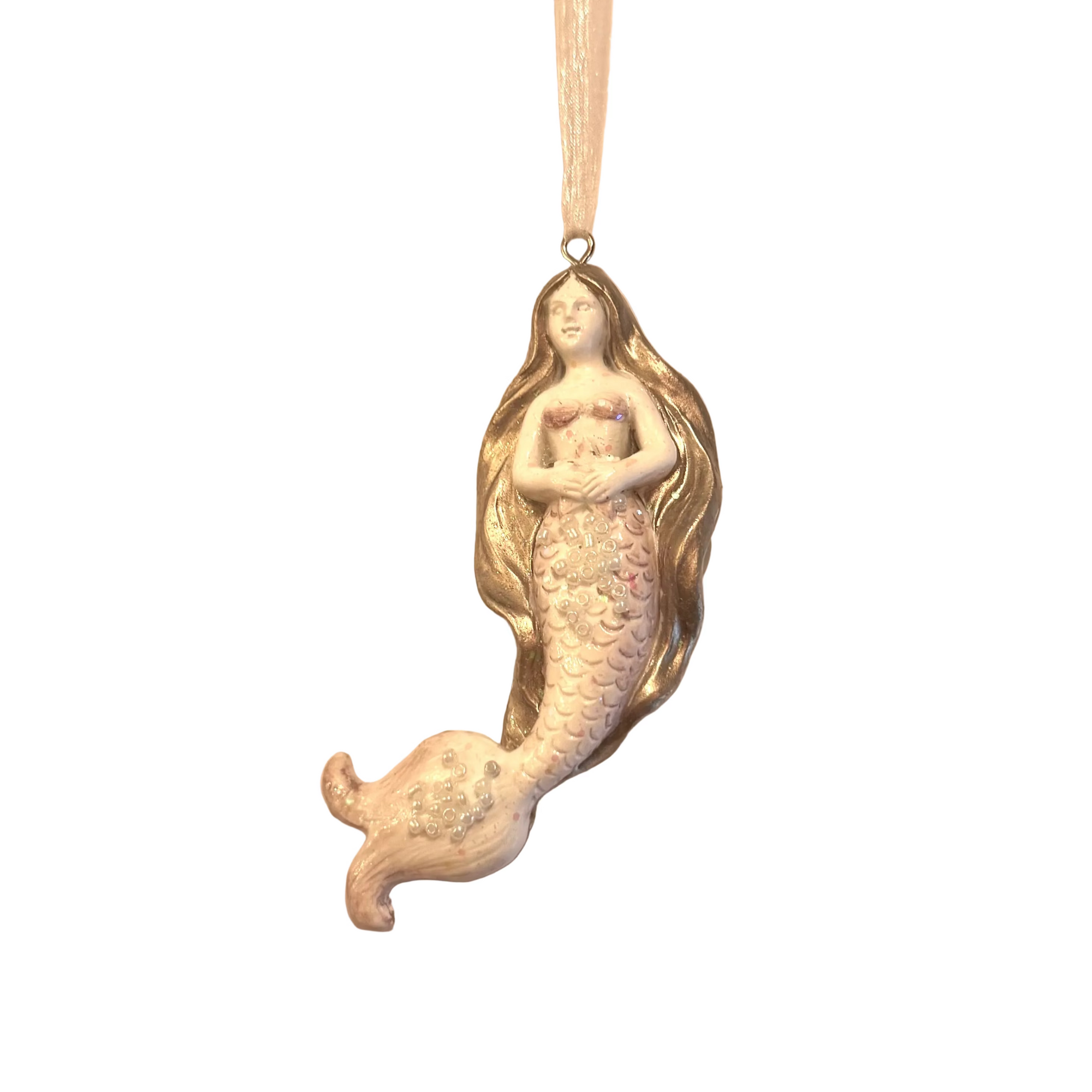 Iridescent Pink Mermaid Ornament | Putti Christmas