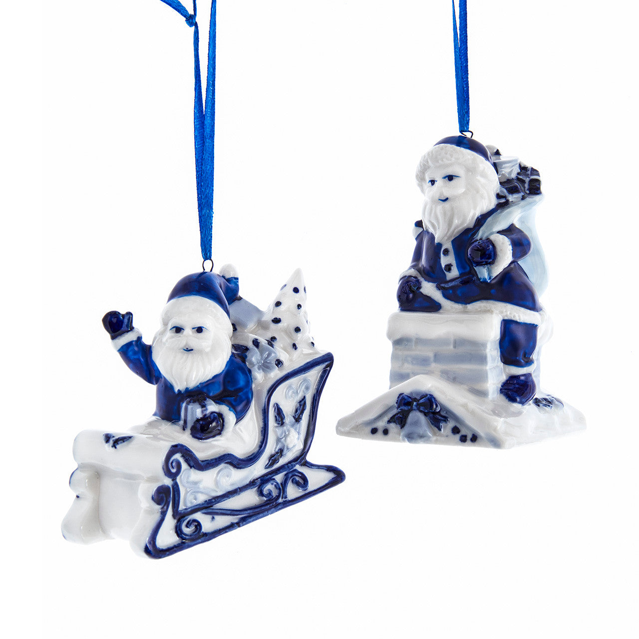 Delft Blue Porcelain Santa Ornament