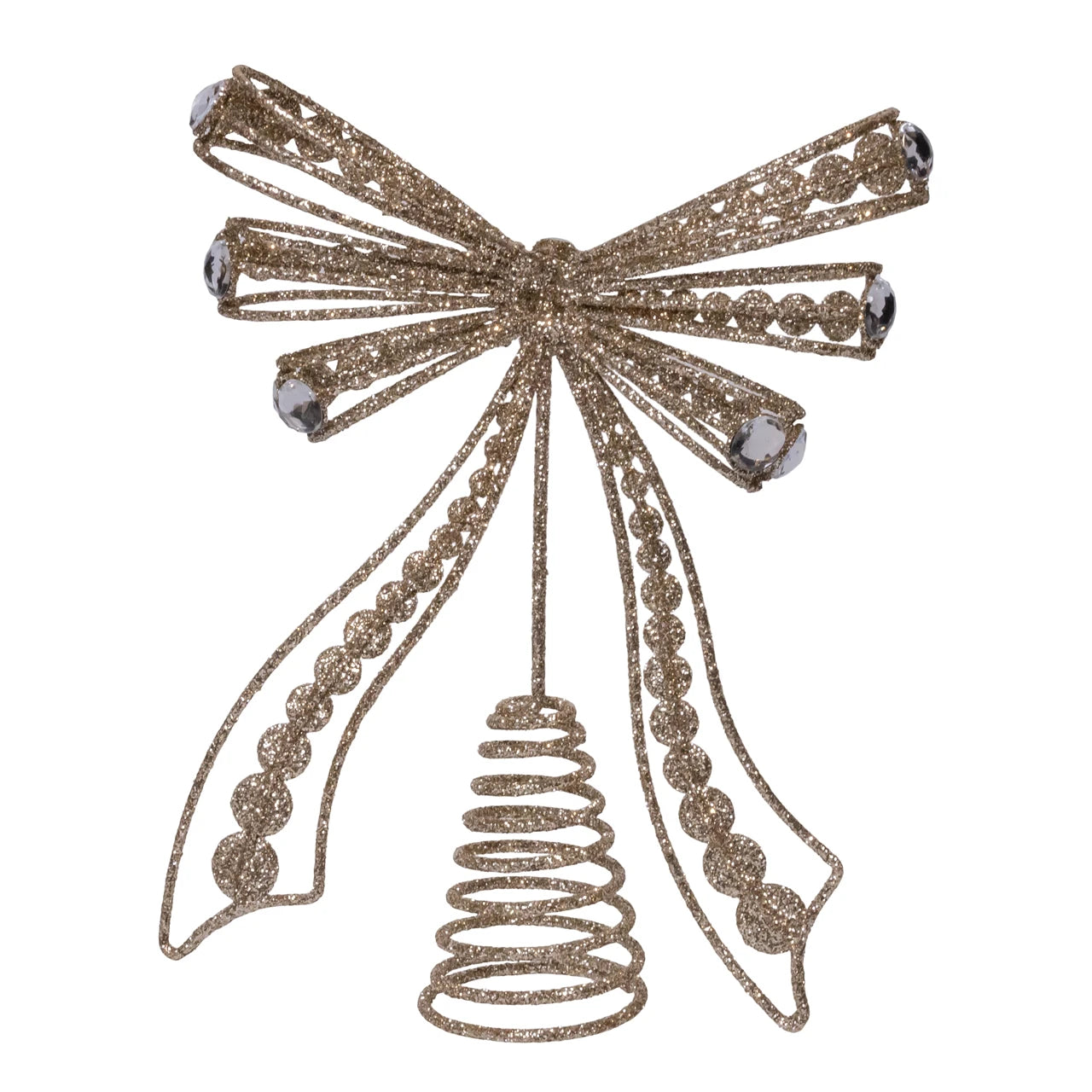 Gold Bow With Jewel Tree Topper