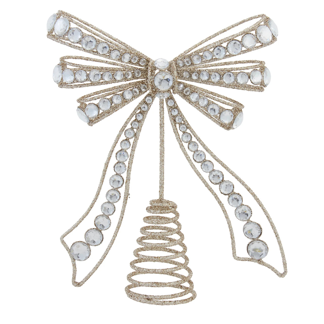 Gold Bow With Jewel Tree Topper