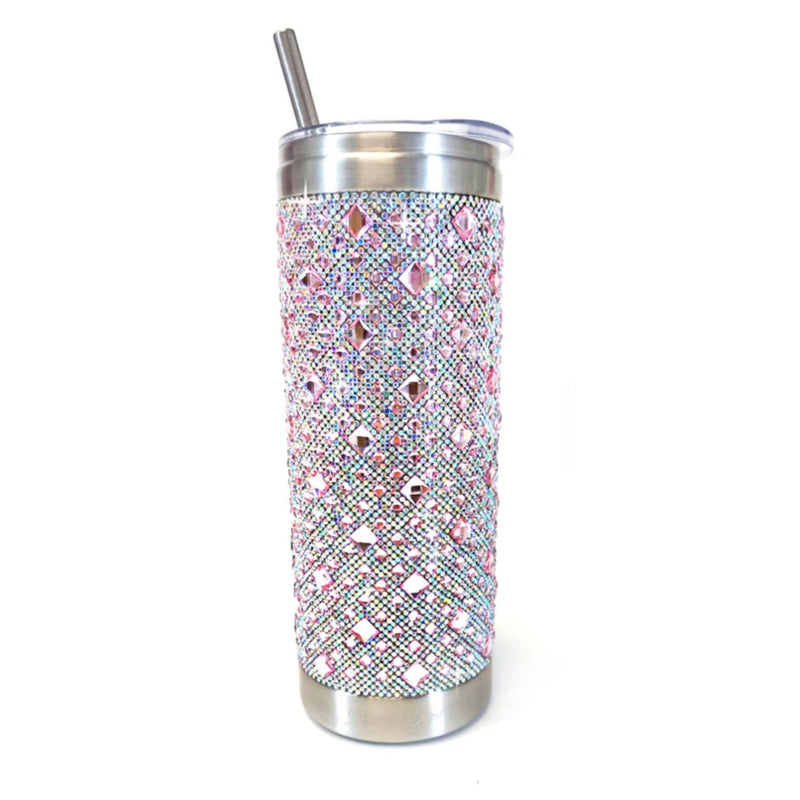 Jacqueline Kent Crystal Tumbler - Flamingo Pink Diamond | Putti Fine Furnishings