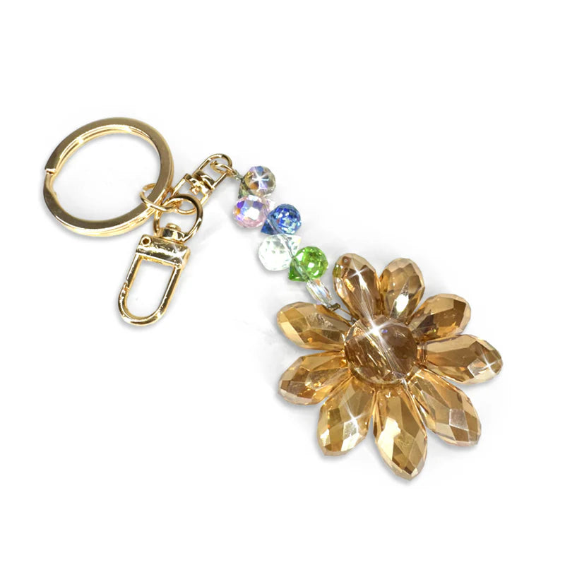 Jacquline Kent Crystal Daisy Key Chain - Amber | Putti Fine Fashions
