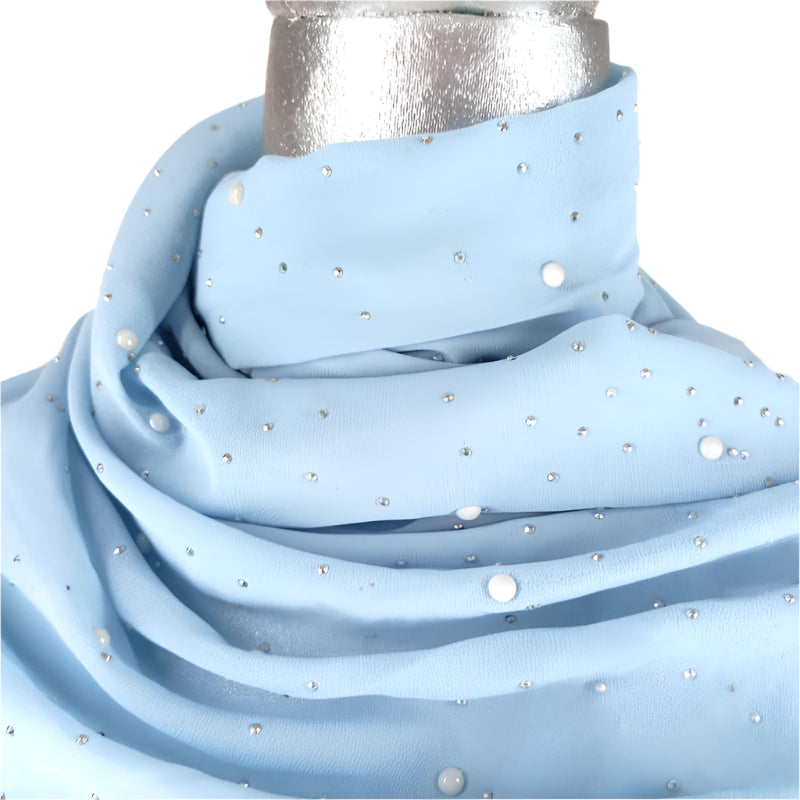 Jacquline Kent Embellished Scarf - Light Blue
