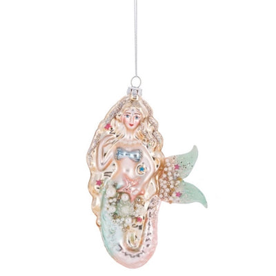 Jewelled Mermaid Glass Ornament | Putti Christmas Canada