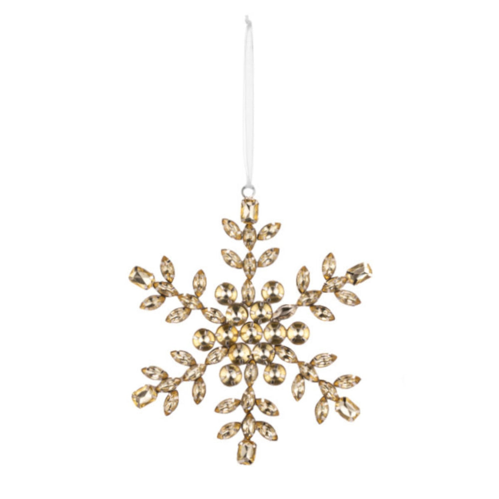 Jewelled Snowflake - Champagne | Putti Christmas Decorations