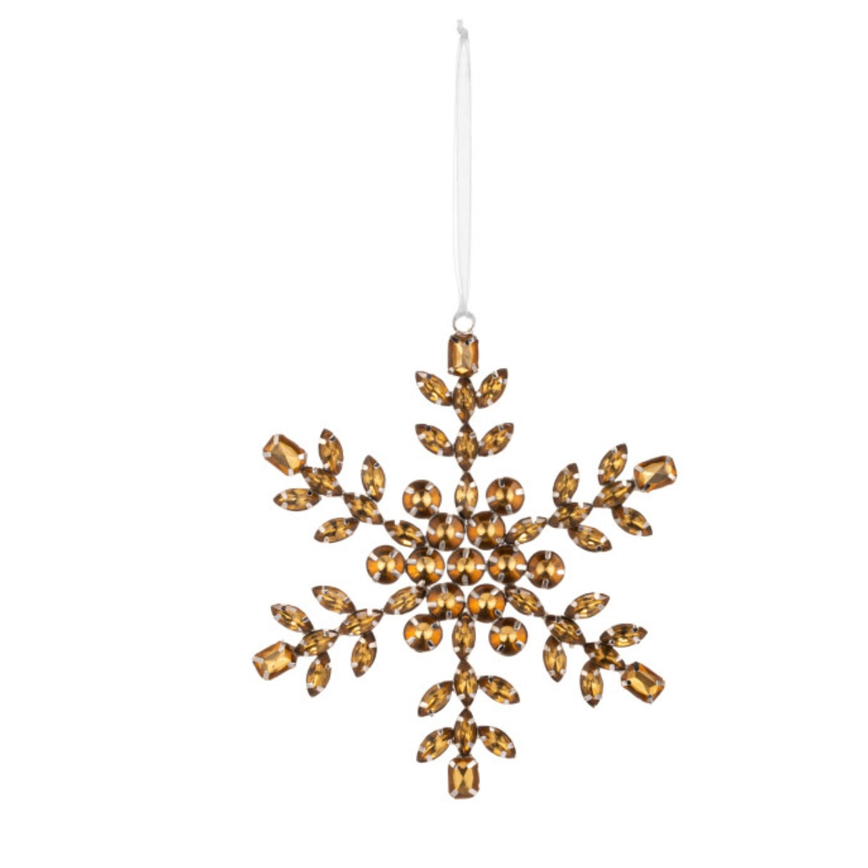 Jewelled Snowflake Ornament - Gold | Putti Christmas Decorations