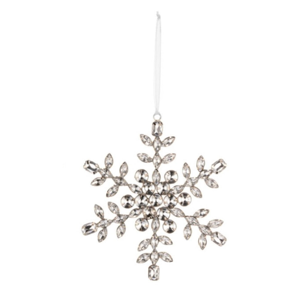 Jewelled Snowflake Ornament - Silver | Putti Christmas Decorations