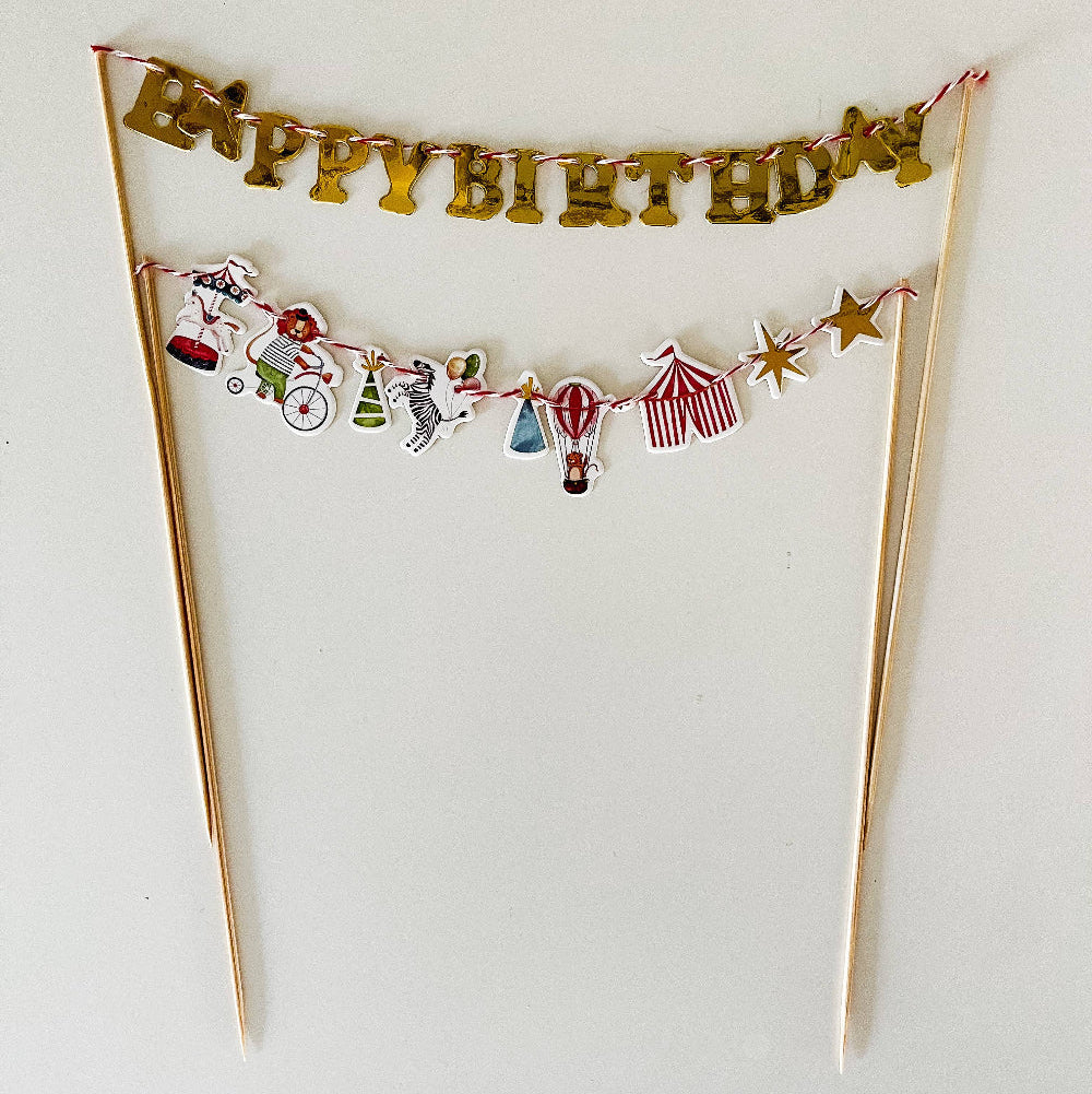 Josi James Carnival Cake Banner with Optional Happy Birthday | Putti Party Supplies