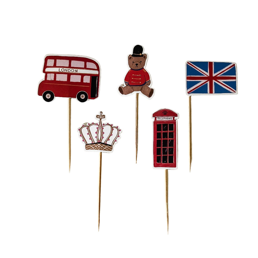 Josi James London Cupcake Toppers | Putti Party Supplies