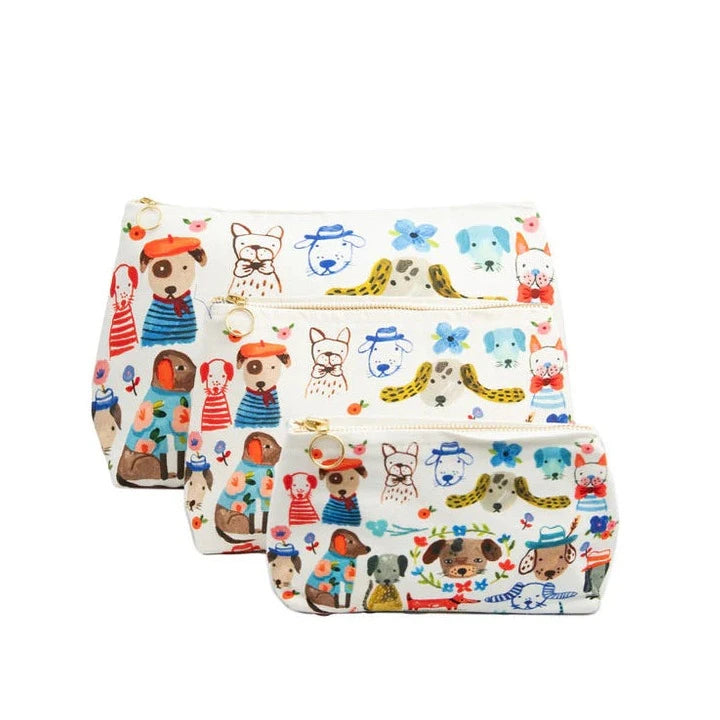 Bon Artis Painted Dog Cosmetic Bag - Large