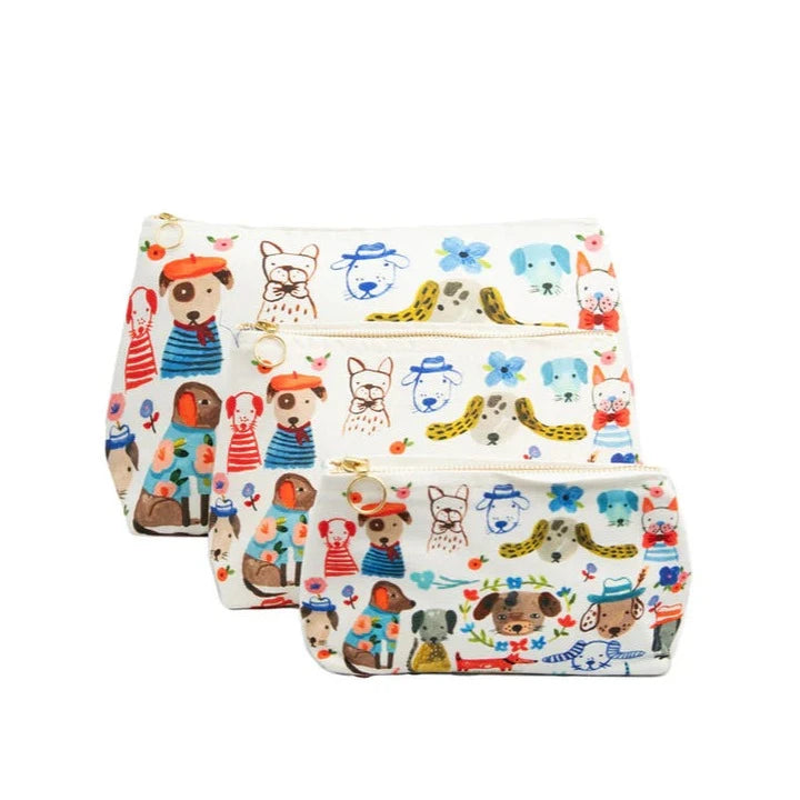Bon Artis Painted Dog Cosmetic Bag - Medium