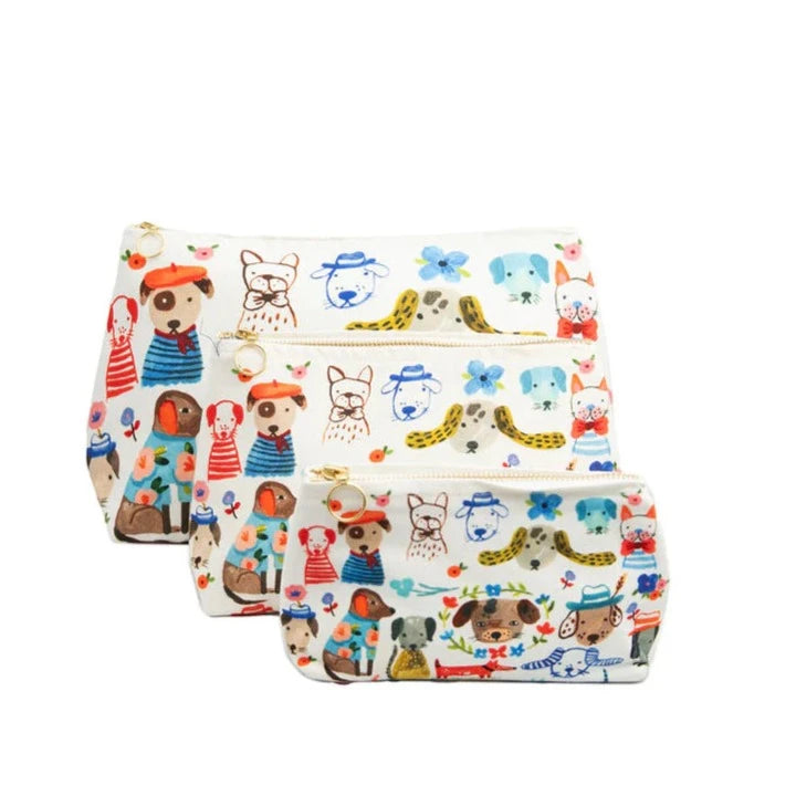 Bon Artis Painted Dog Cosmetic Bag - Small
