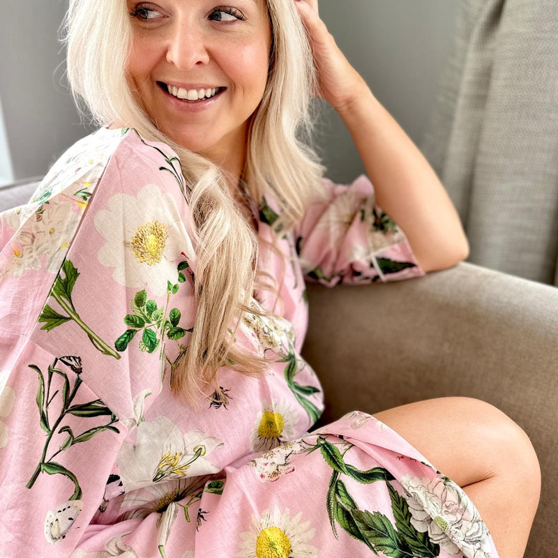 Rosehip Design Kimono - Rose