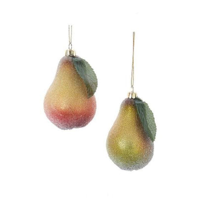 Kurt Adler Frosted Glass Pear Ornament | Putti Christmas Canada