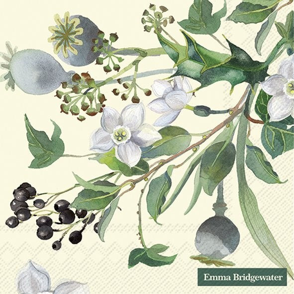 Emma Bridgewater Winter Flowers Paper Napkin - Lunch | Putti Christmas Party Supplies