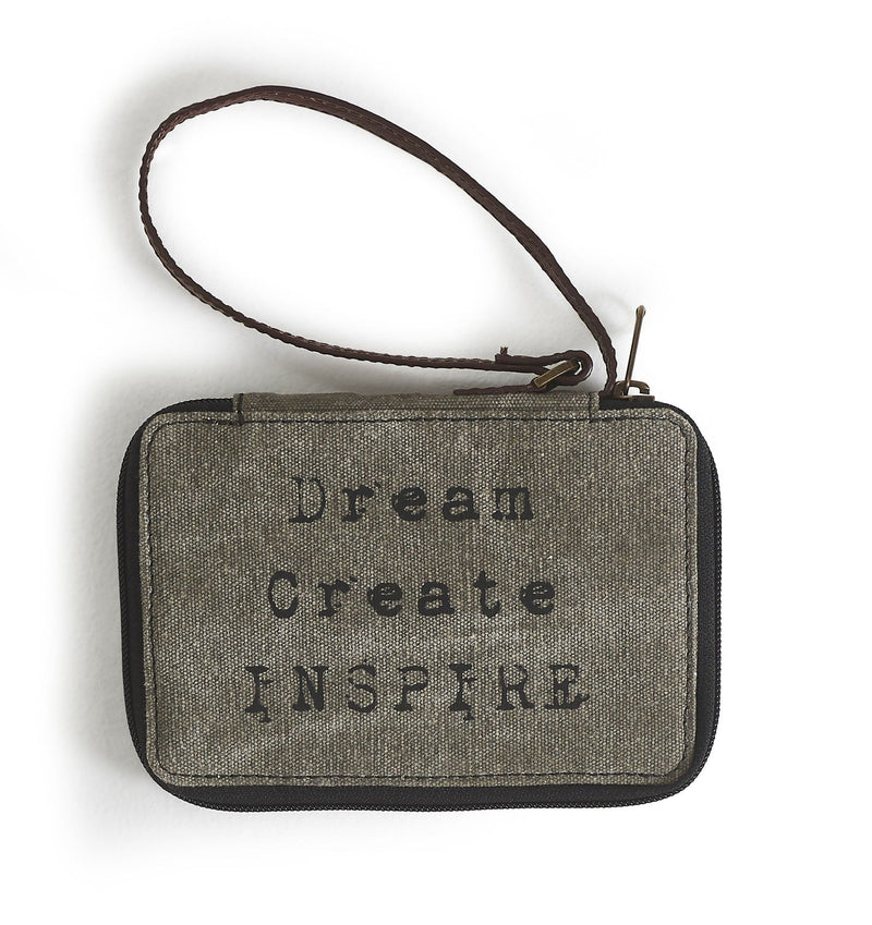 Mona B "Dream Create Inspire" Canvas Wallet
