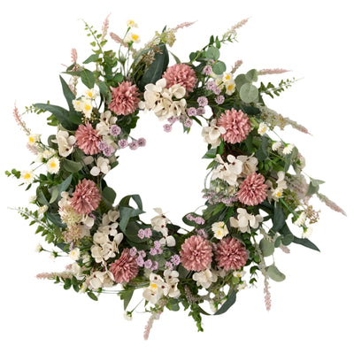 Pastel Mixed Flower Wreath | Putti Fine Furnishings Canada