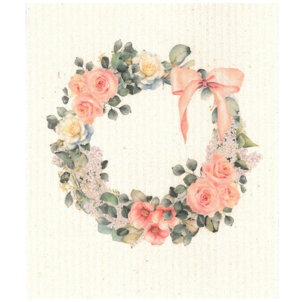 More Joy Flower Wreath Swedish Cloth  | Putti Fine Furnishings