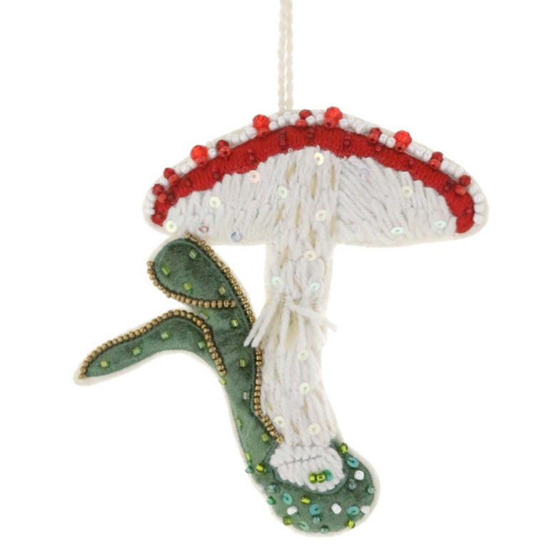 Cody Foster Beaded Toadstool Ornament | Putti Christmas Decorations