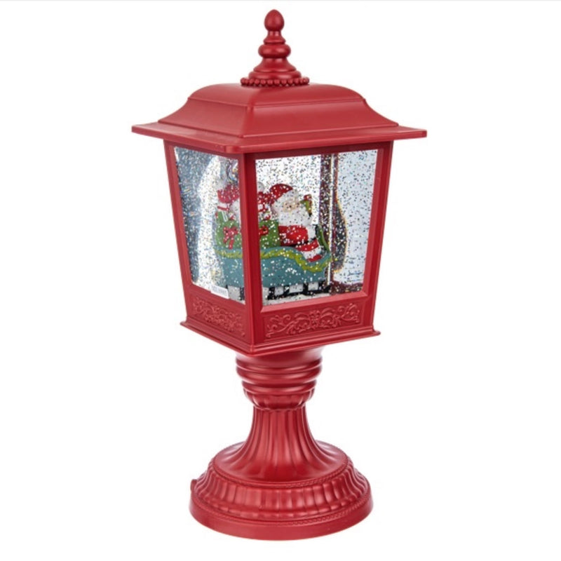LED Light Up Shimmer Santa in Sleigh Lantern  | Putti Christmas Decorations