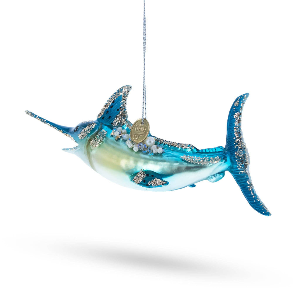 Majestic Marlin Fish Glass Ornament | Putti Christmas Decorations