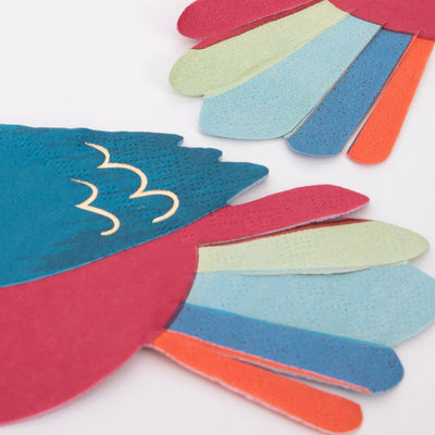 Meri Meri Die Cut Parrot Paper Napkins  | Putti Party Supplies