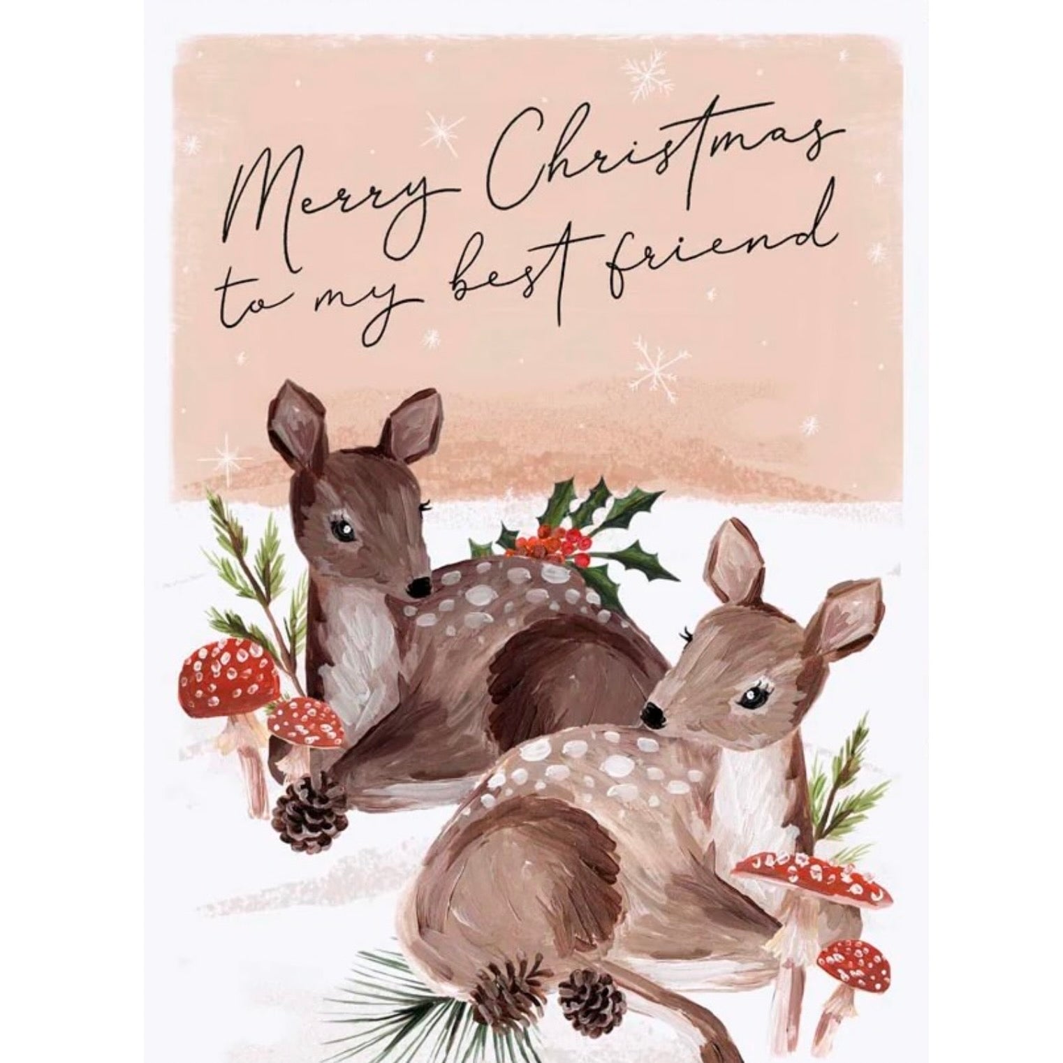 "Merry Christmas To my Best Friend" Fawn Christmas Card | Putti Christmas