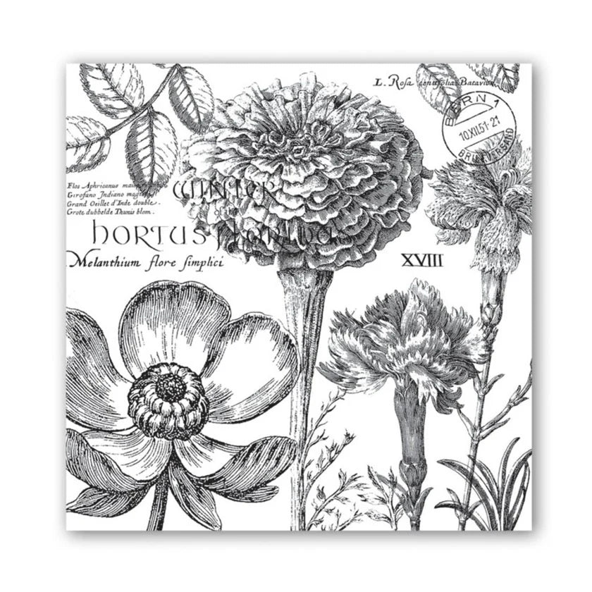Flower Noir Paper Napkin - Lunch | Putti Fine Furnishings